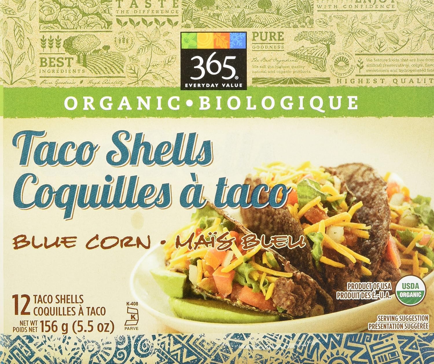 365 Everyday Value 366 Organic Taco Shells Blue Corn, 5.5 oz Amazon.ca