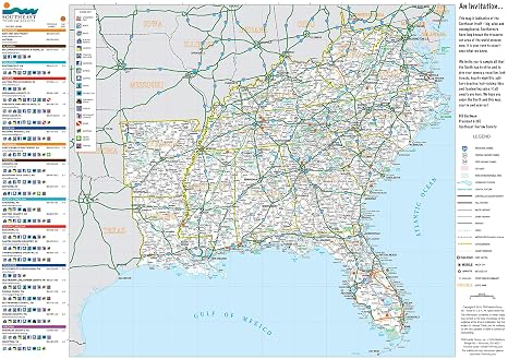 Amazon Home Comforts ラミネート地図 南東アメリカ地図 アメリカ東部