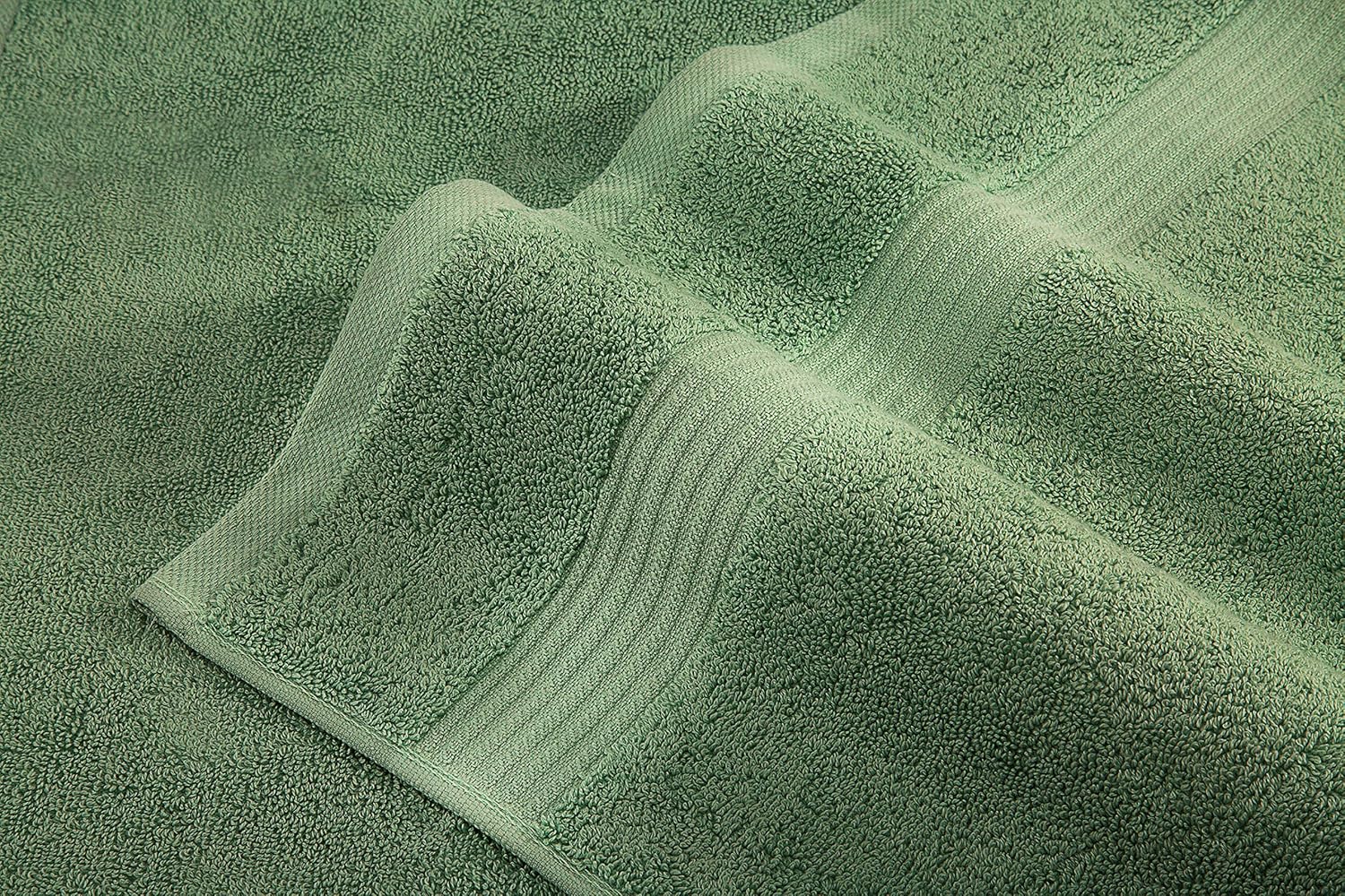 AmericanBathTowels 2 Washcloths, 2 Hand Towels, 2 Bath Towels, Soft & Absorbent 600 GSM Premium Hotel & Spa Quality 6 Piece Genuine Turkish Cotton Bathroom Towel Set, Green: Home & Kitchen