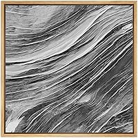 SIGNWIN Framed Canvas Wall Art Aged Drift Wood Grain Tree Bark Nature Texture Photography Minimalism Modern Closeup Dramatic Black and White for Living Room, Bedroom, Office - 16