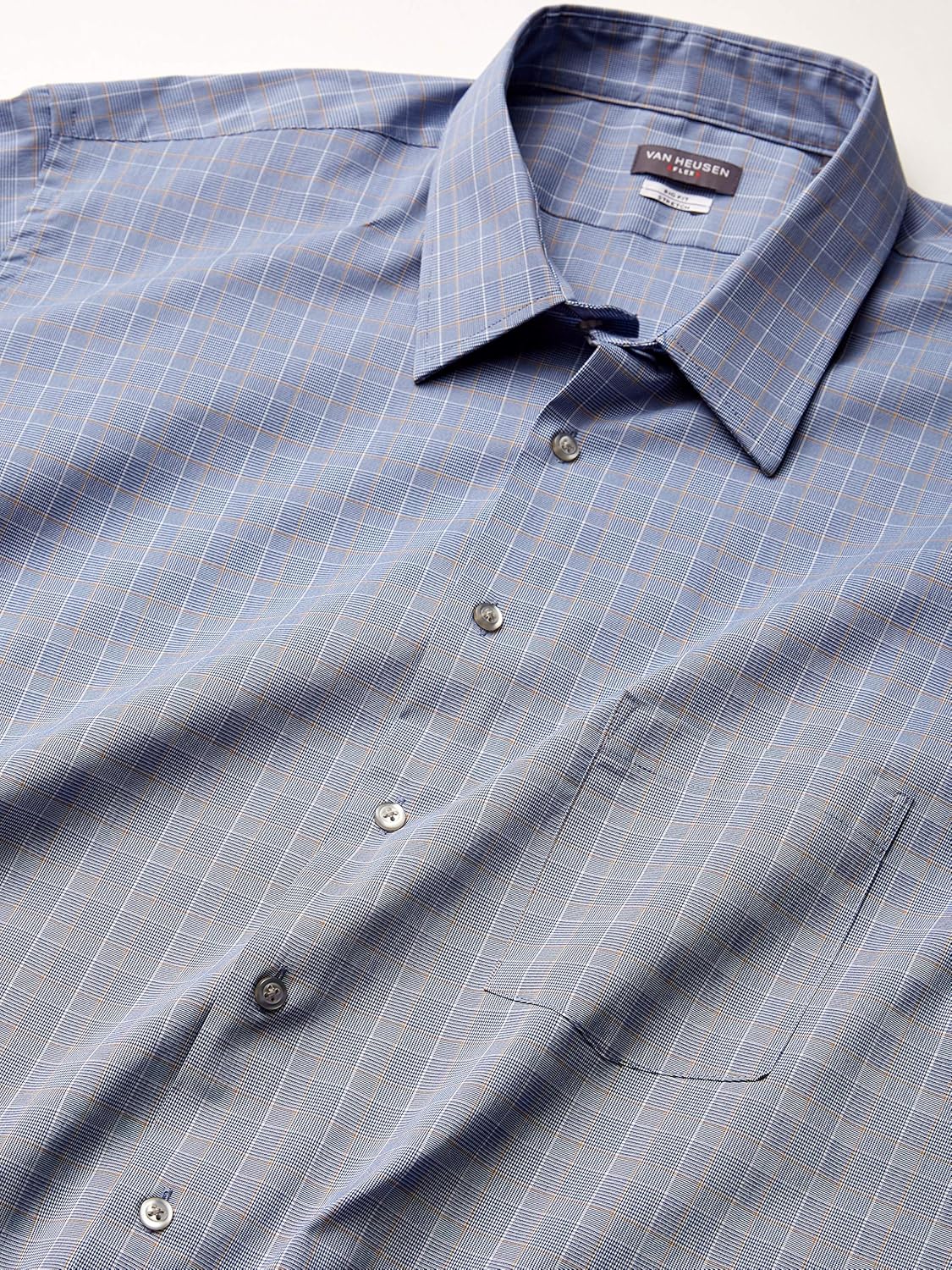Van Heusen Men's Big Fit Dress Shirts Flex Collar Stretch Check at  Men’s Clothing store