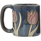 Mara Stoneware 16 oz. Tulip Flower Mug