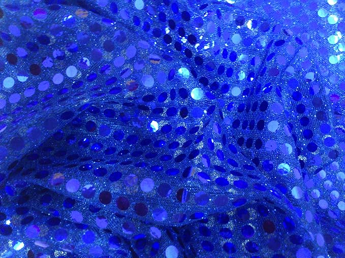 Mc-Stoff Pailletten Stoff royal blau Meterware