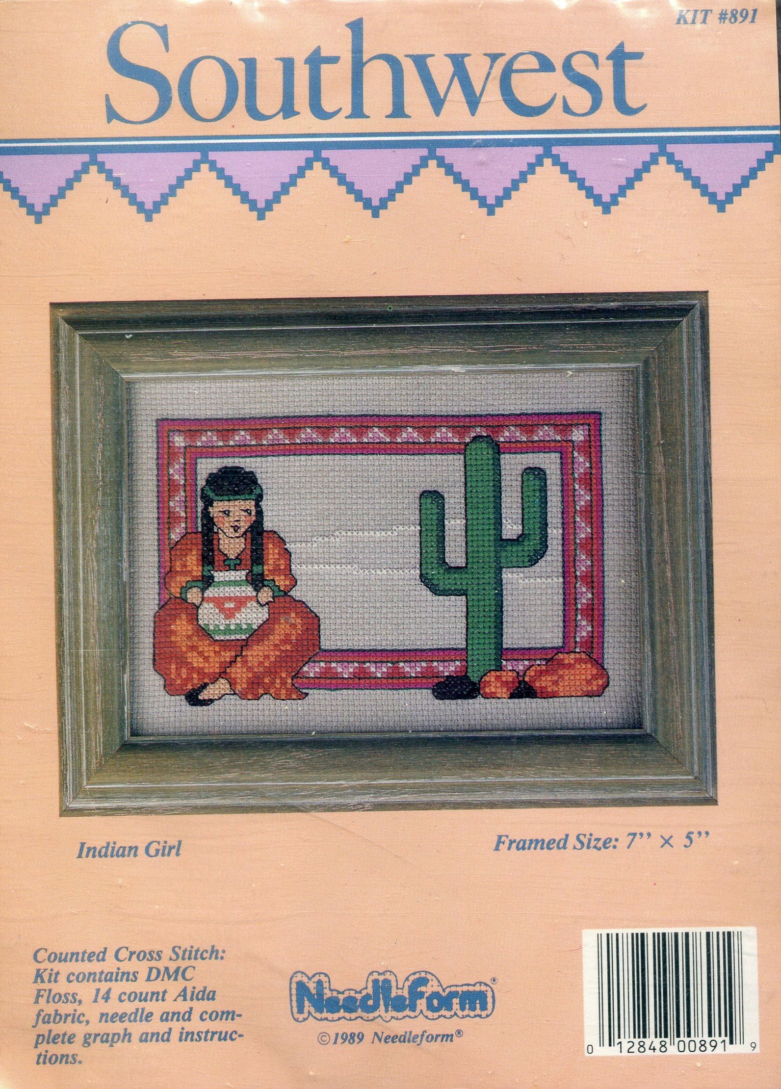 Needleform Southwest Indian Girl Counted Cross Stitch Picture Kit