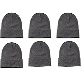 Gelante Unisex Knitted Winter Beanie Hat 6 Pcs
