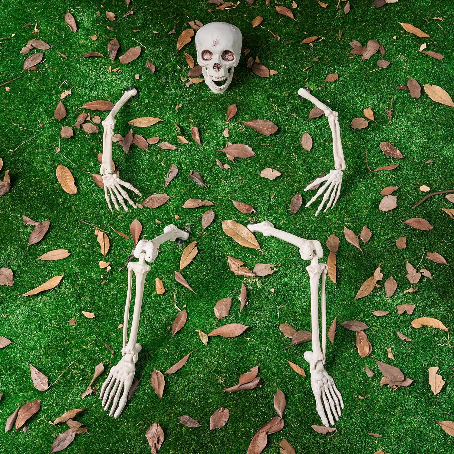 Decorative Garden Stakes - JOYIN 5 PCS Life Size Groundbreaker Skeleton Stakes Halloween Decorations, Full Body Skeleton Yard Stake Realistic Yard Lawn Garden Stakes for Halloween Yard Outdoor Decorations