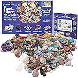 Dancing Bear Rock & Mineral Collection Activity Kit (200+Pcs) with Geodes, Shark Teeth Fossils, Arrowheads, Crystals, Gemston