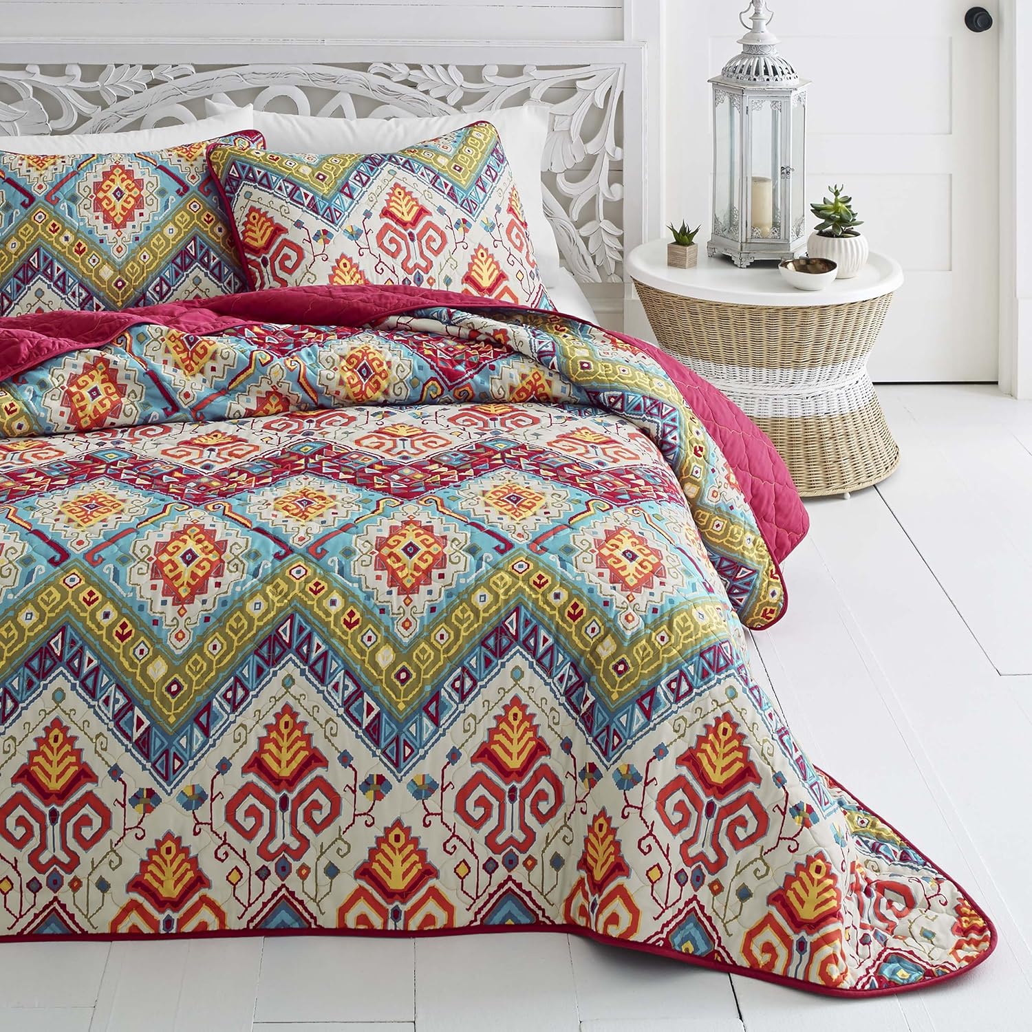 Azalea Skye Moroccan Nights Quilt Set, Full/Queen, Blue