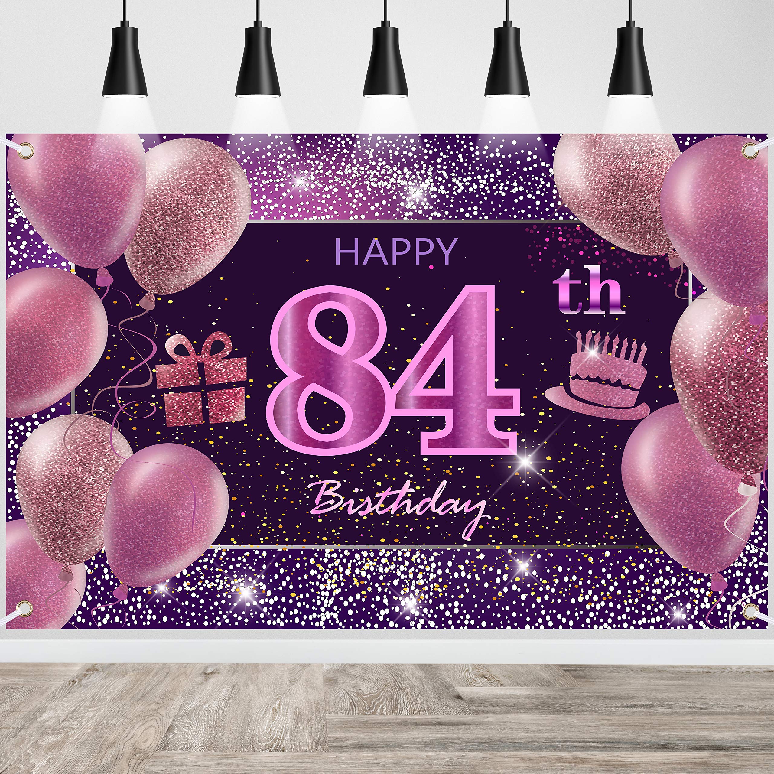 IMISI Happy Birthday Banner - Pink Birthday Backdrop Decorations for a Party