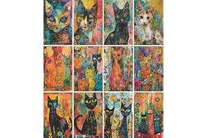 Eclectic Cats Rice Paper, 8 x 10.5 inch (6pc) - Mulberry Paper for Decoupage Scrapbooking Cards Crafts by Craft Kreatively