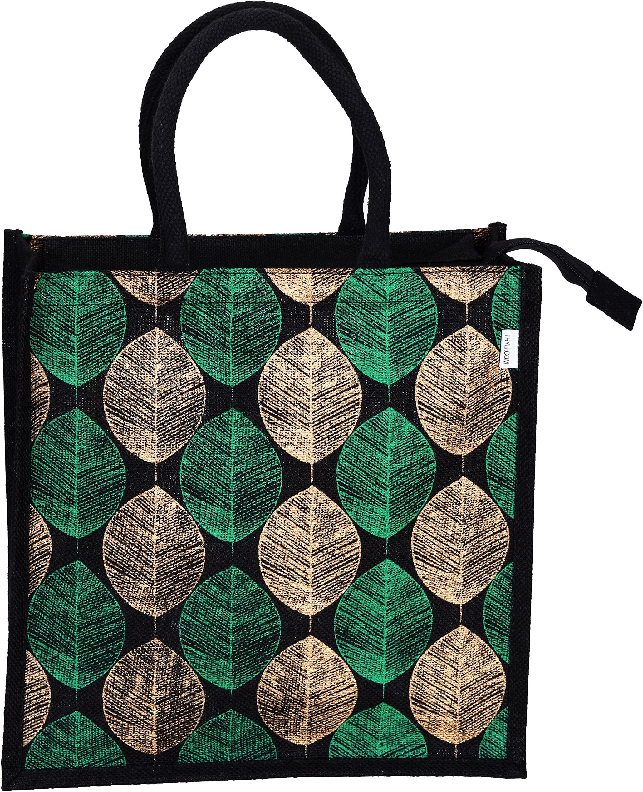 'POKA' Premium Grade Jute/Hessian Reusable Shopping Grocery Tote Bag designed by Thyli