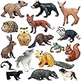 Gemini&Genius 16 Pcs Woodland Animals, Forest Animals Figurines, Safari Animals Playset Woodland Figurines, Educational Wildl