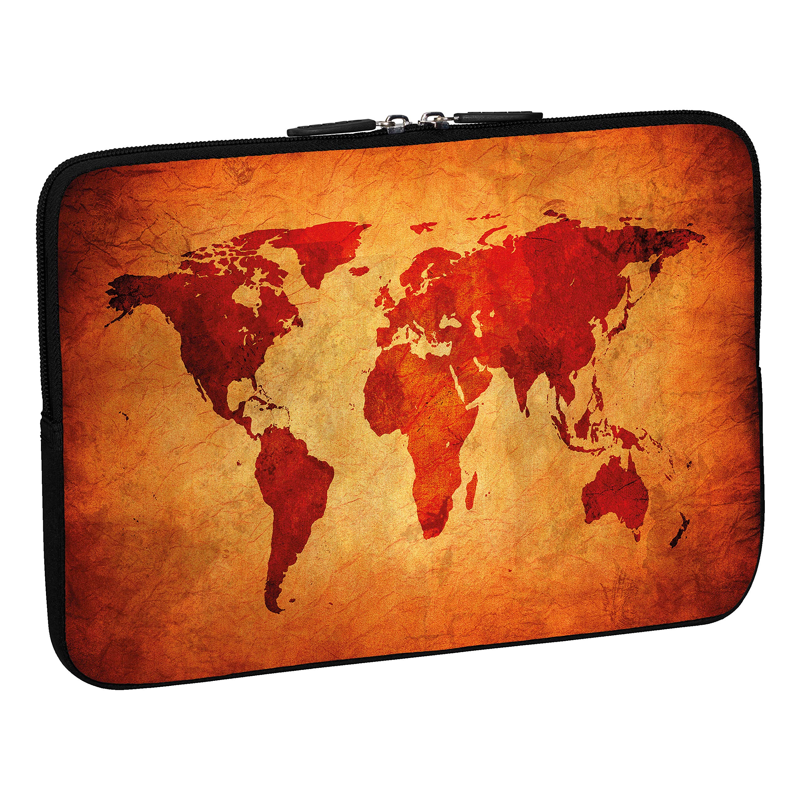 PEDEA Laptop Bag Case Design Sleeve for 17.3 inch, Brown Global Map — image 1