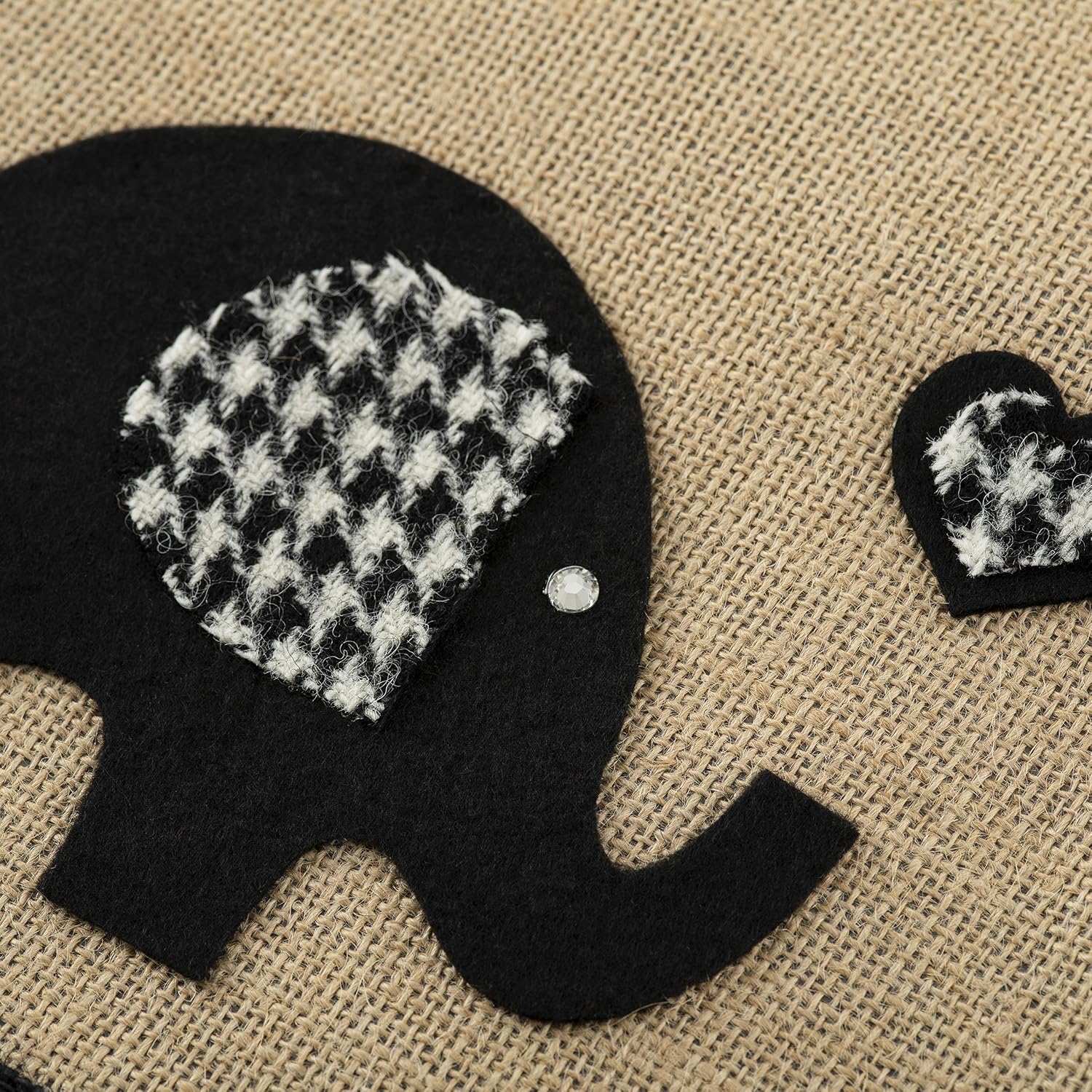 Jute Hessian Medium Shopping Bag - Elephant Black - 30 cm high x 30 cm Wide x 20 cm Depth - Image 3