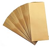 Zthdjdl 100 Pack Gold Metallic rectangle Envelopes, Printable Business Envelopes for Corporate Letters, Legal Documents, Checks, Letterhead and Invoices(9.5 x 4.1in) (Gold)