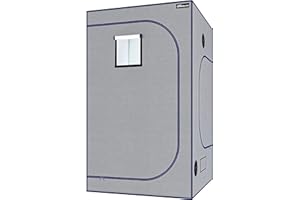 Groworld Grow Tent, 48''x48''x80'' Greenhouse Gray Grow Tent with 19mm Poles High Reflective 600D Mylar Hydroponic Grow Tent with Observation Windows and Constant Temperature (from Texas)