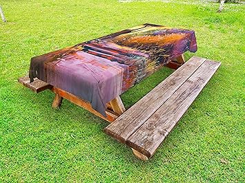 Amazon Com Lunarable Nature Outdoor Tablecloth Enchanted Forest