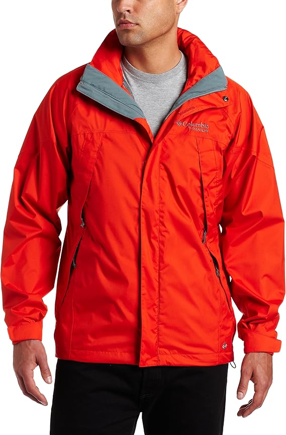 Columbia Men's Raintech Rain Jacket Extended (Autumn Orange, 3X