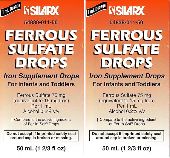 Ferrous Drops Iron Supplement Peppermint Flavor Generic for