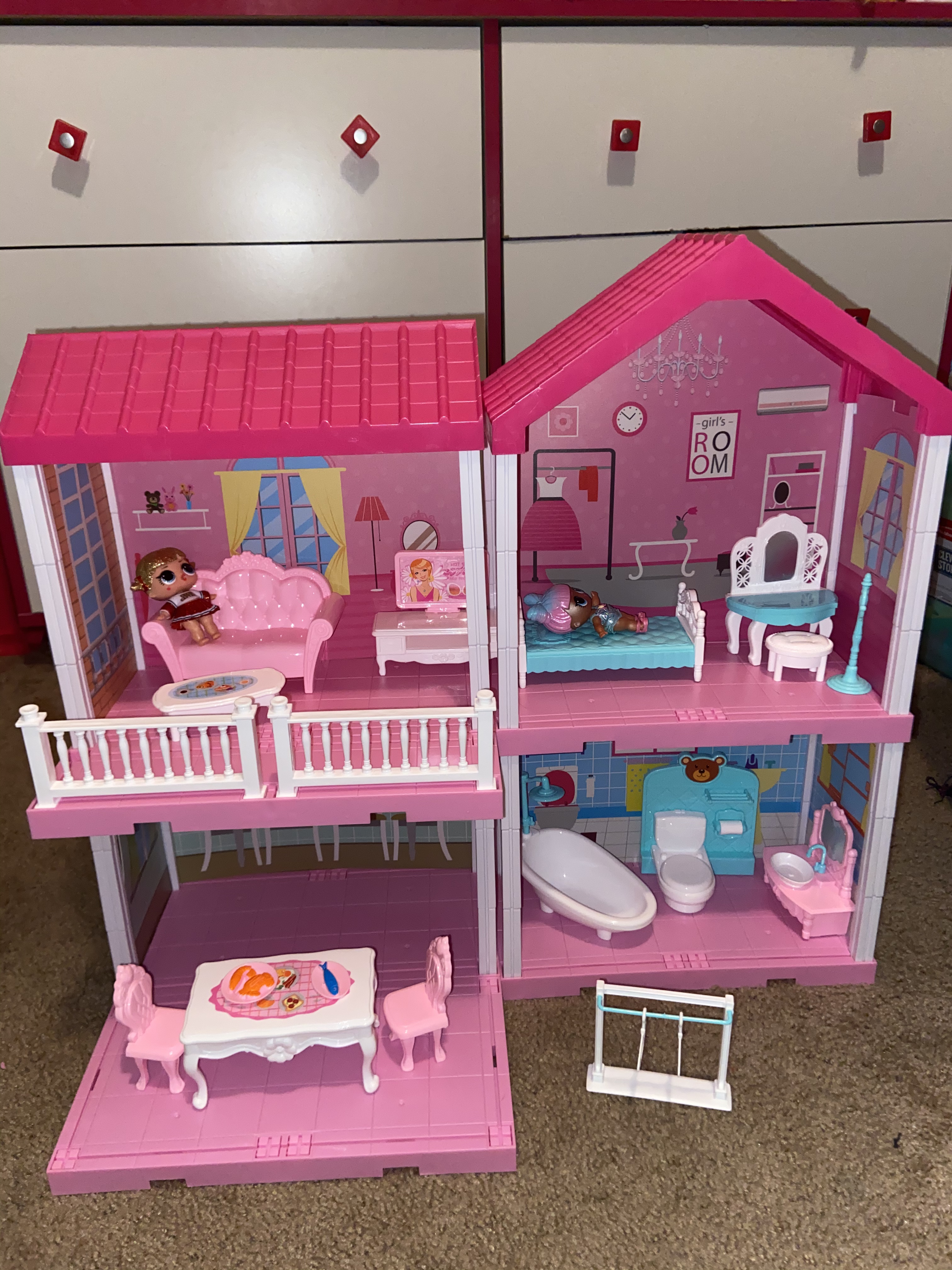barbie dream house size dollhouse furniture girls playhouse
