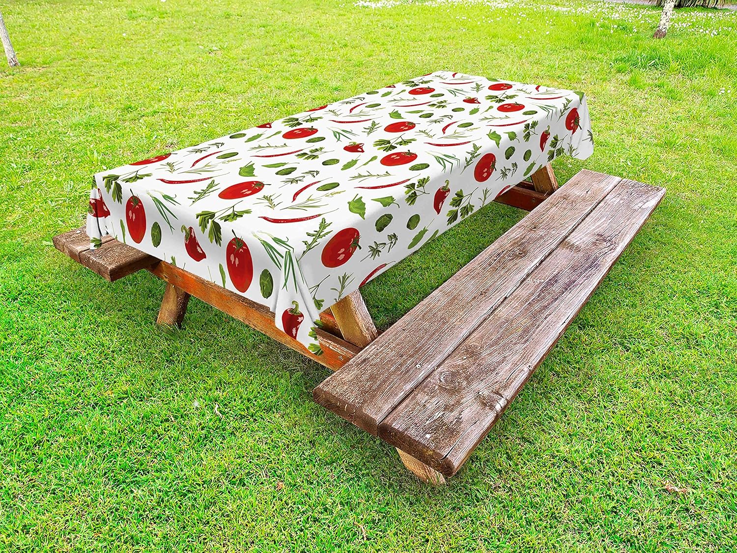 Hawaiian Fitted Picnic Tablecloth Fits 8 feet 96x30" picnic table Luau