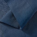 CUCRAF Transparent Curtains with Eyelets 245x140 cm Set of 2 Blue Linen Look view 8
