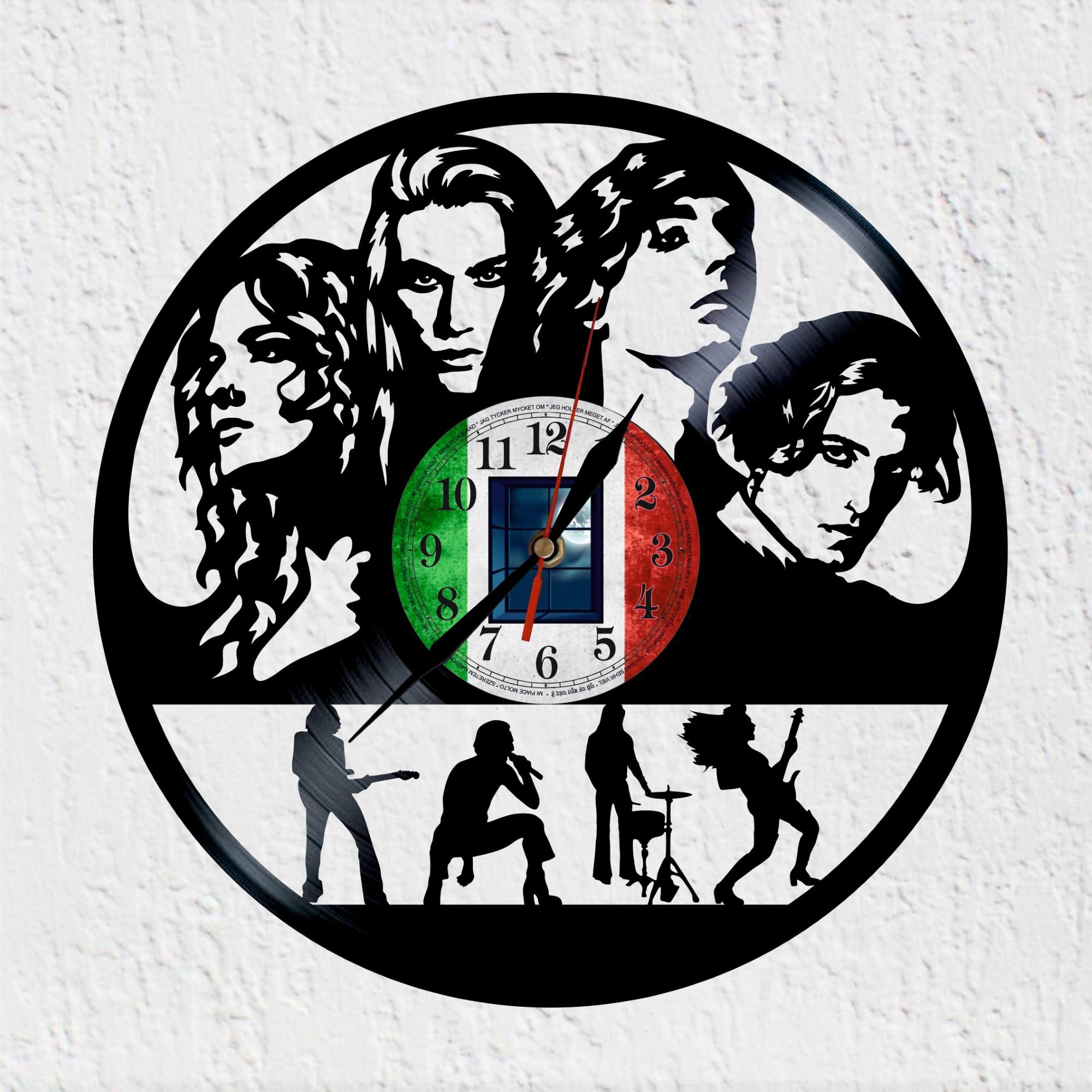 VINY WOODY Italian Band Vinyl Record Clock Music Hard Rock Post-Punk Gothic Rock Wall Decoration