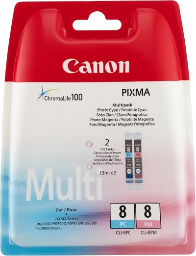 Canon CLI8 Ink Cartridge Multipack Photo Cyan & Photo Magenta