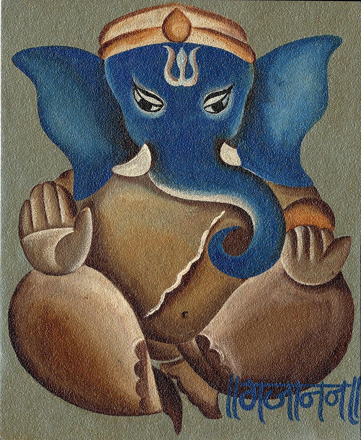 Ganesh Art Handmade Indian Hindu Abstract Wall Decor