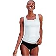 Hanes Undershirt, Ribbed Value Pack, Comfortable 100% Cotton Tank Tops for Women, 6-Pack
