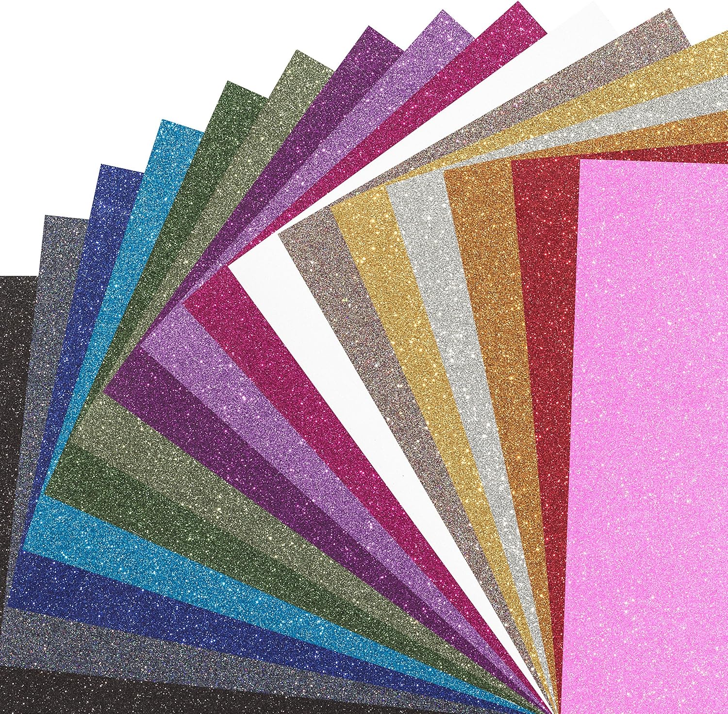 MAREA Glitter Heat Transfer Vinyl Sheets, 16 Sheet Bundle of Glitter HTV Iron On Vinyl for Cricut - Glitter Vinyl For Silhouette Cameo & Heat Press | Durable, Vibrant Colors for All HTV Vinyl Projects: Arts, Crafts & Sewing