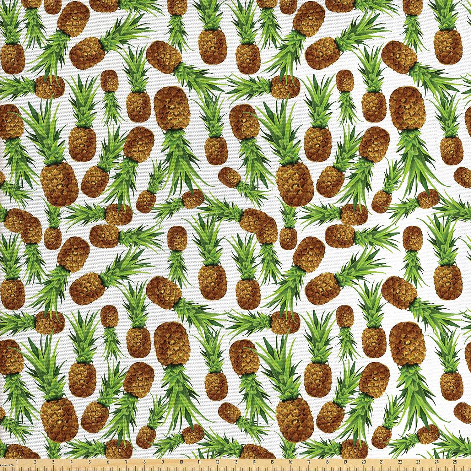 Ambesonne Pineapple Fabric by The Yard, Natural Organic Pineapple Pattern Scrapbook