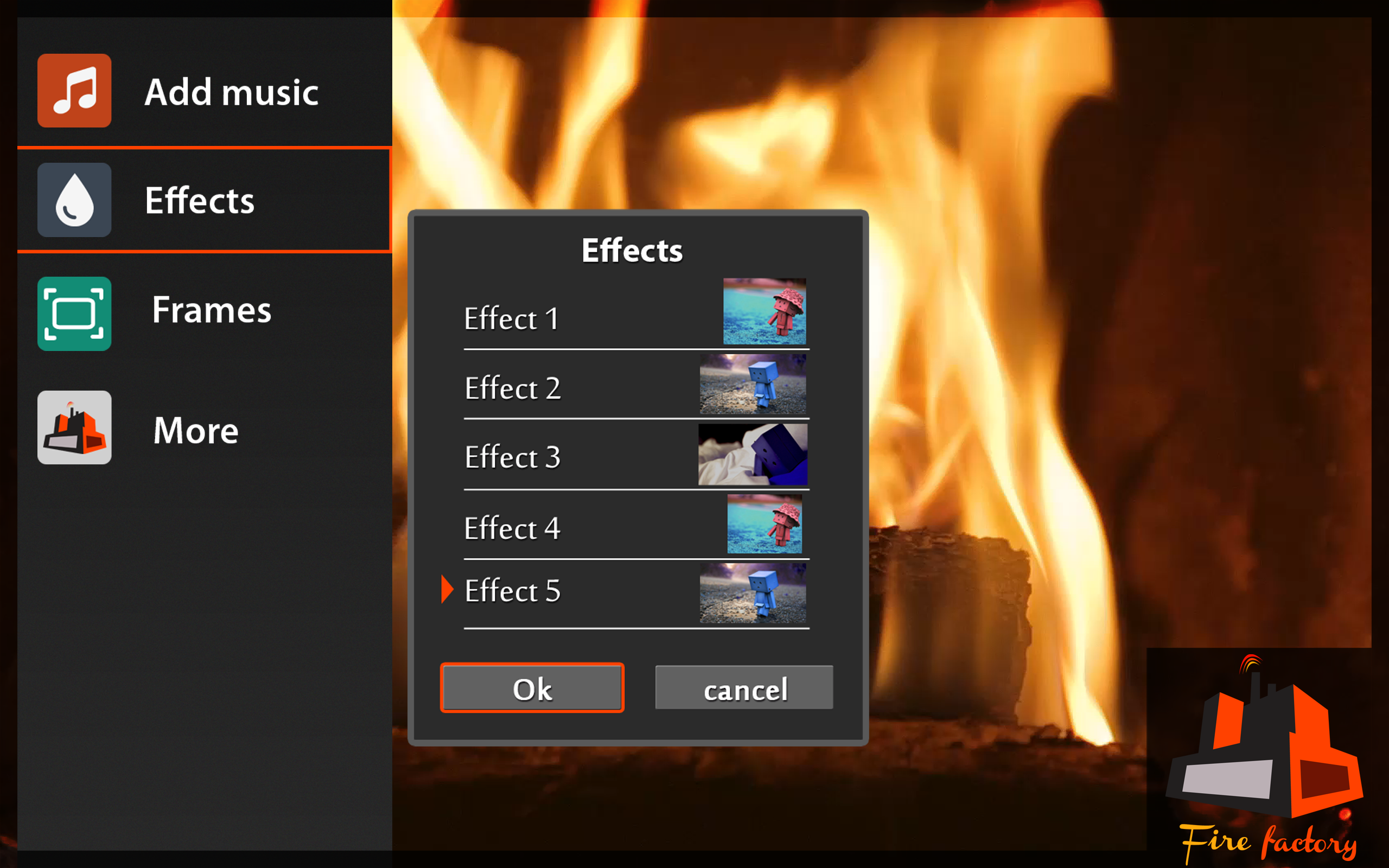 Burning Wood Fireplace - Thumbnail 4