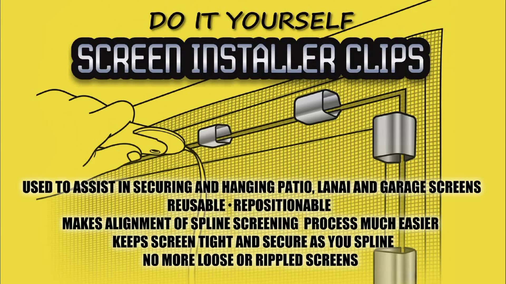 Lanai Rescreening Clips Watch How to install a patio, porch or lanai screen using the screen ...