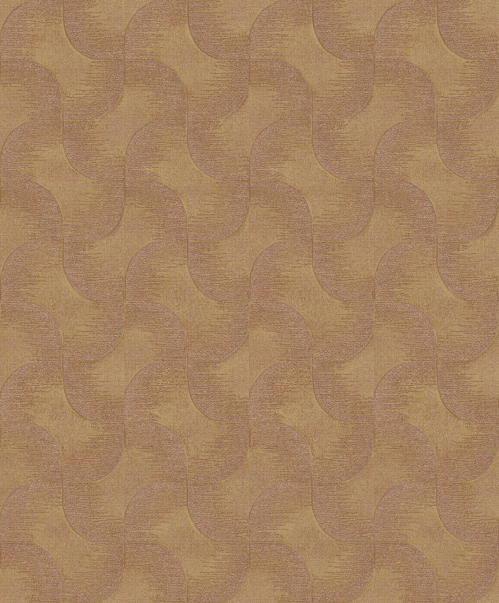 Rasch Sky Lounge 608151 Plain Non-Woven Wallpaper in Gold with Graphic Pattern and Iridescent Metallic Effect