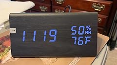 Amazon.com: Digital Alarm Clock, with Wooden Electronic LED Time