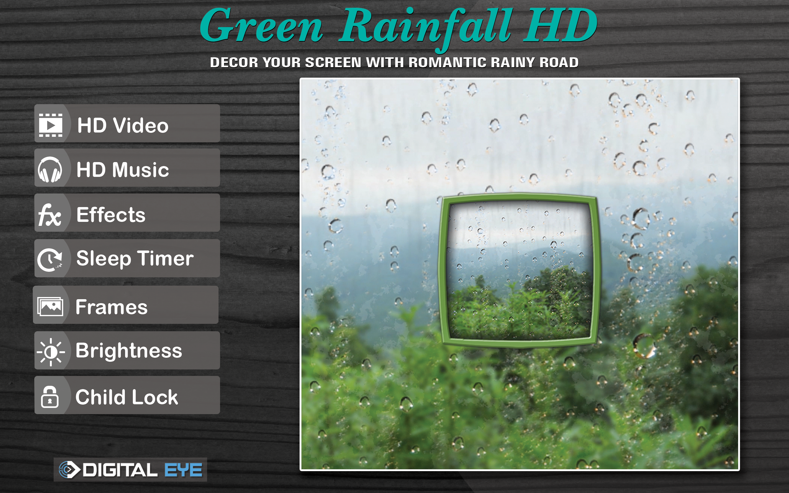 Green Rainfall HD - Sit and Enjoy Rainy Forest on your Fire TV & Kindle Devices