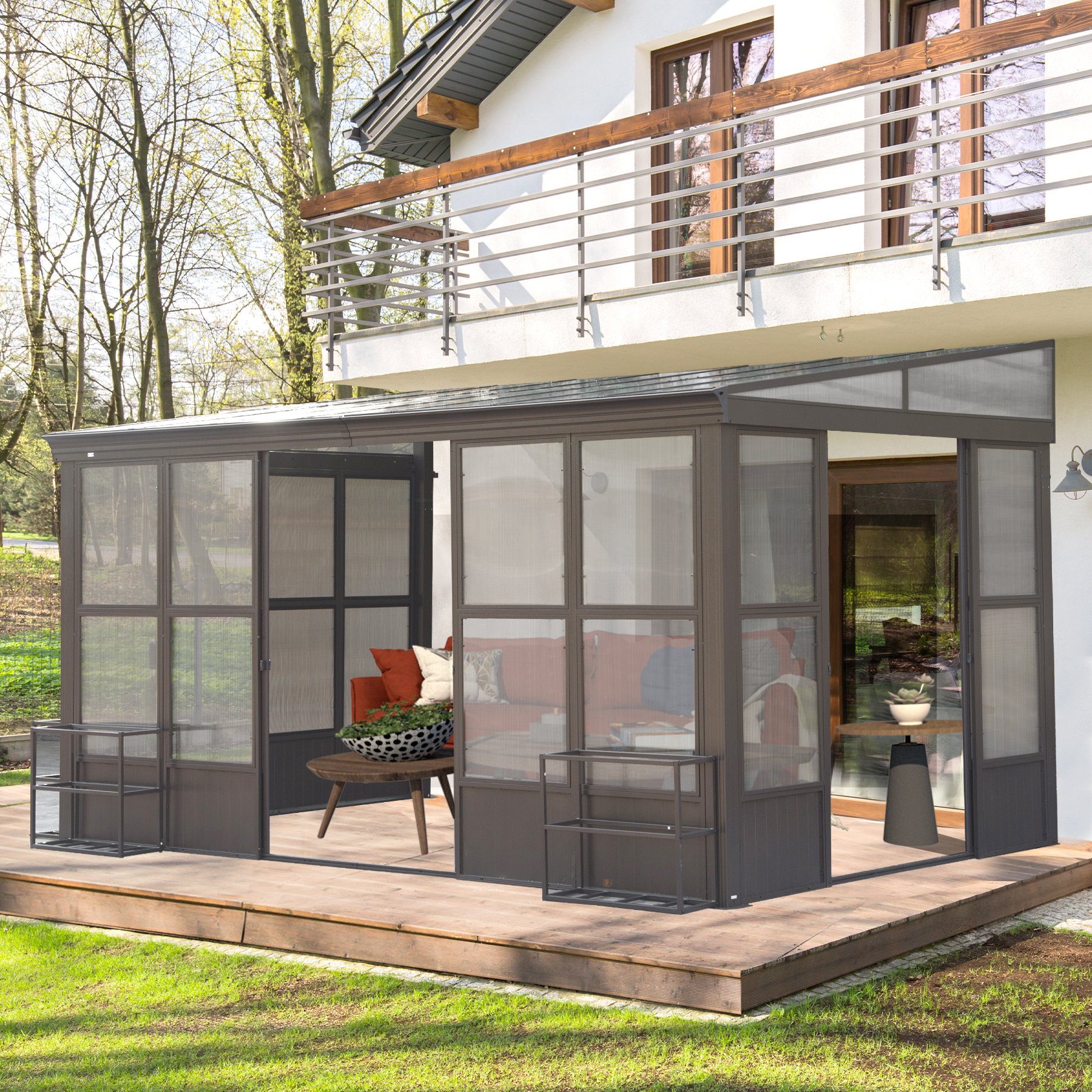 Domi 12x16 Wall-Mounted Sunroom Review: All-Season Lean-to Gazebo with Polycarbonate Windows image 29