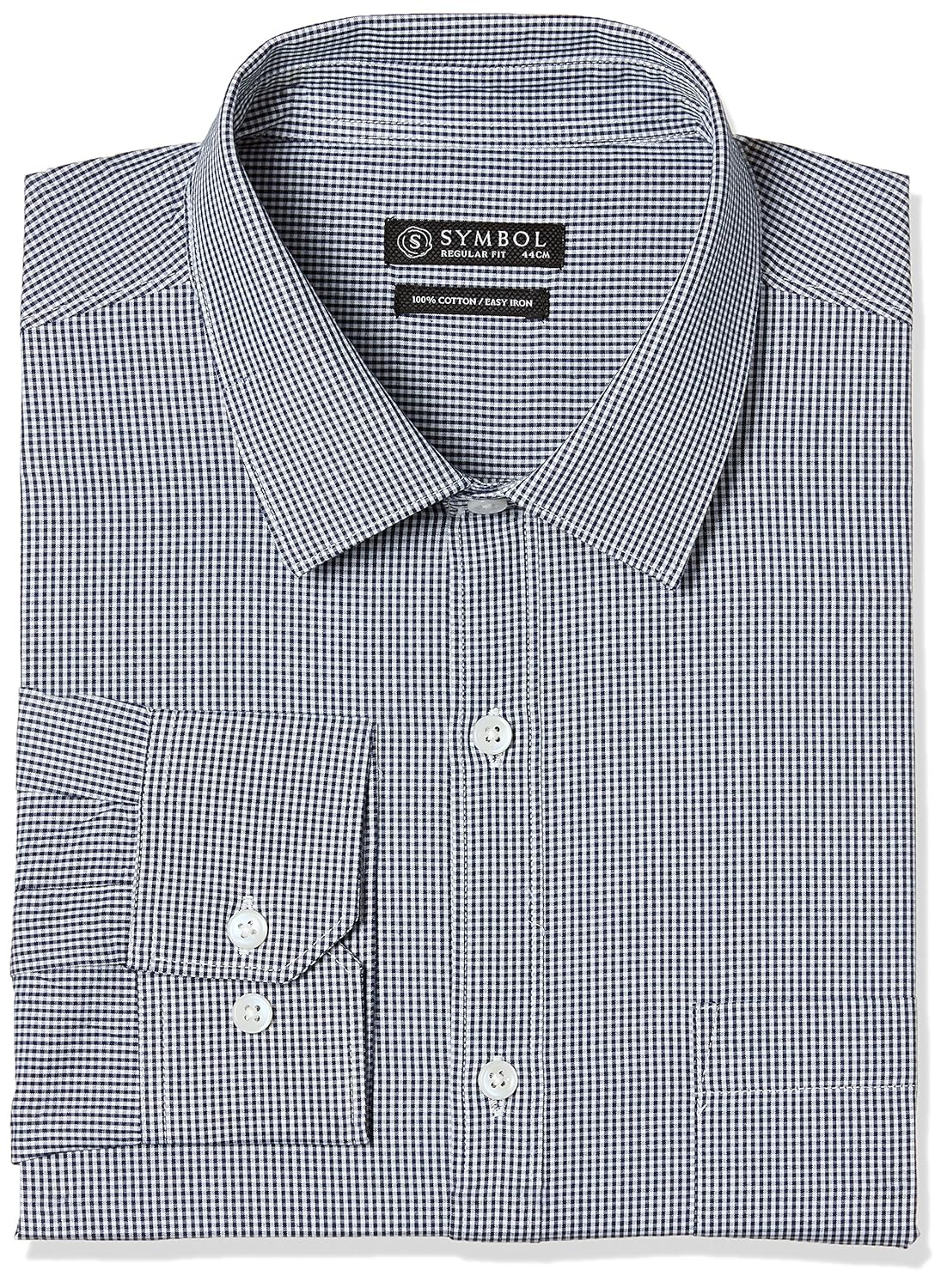 symbol amazon brand men's checkered regular fit business shirts