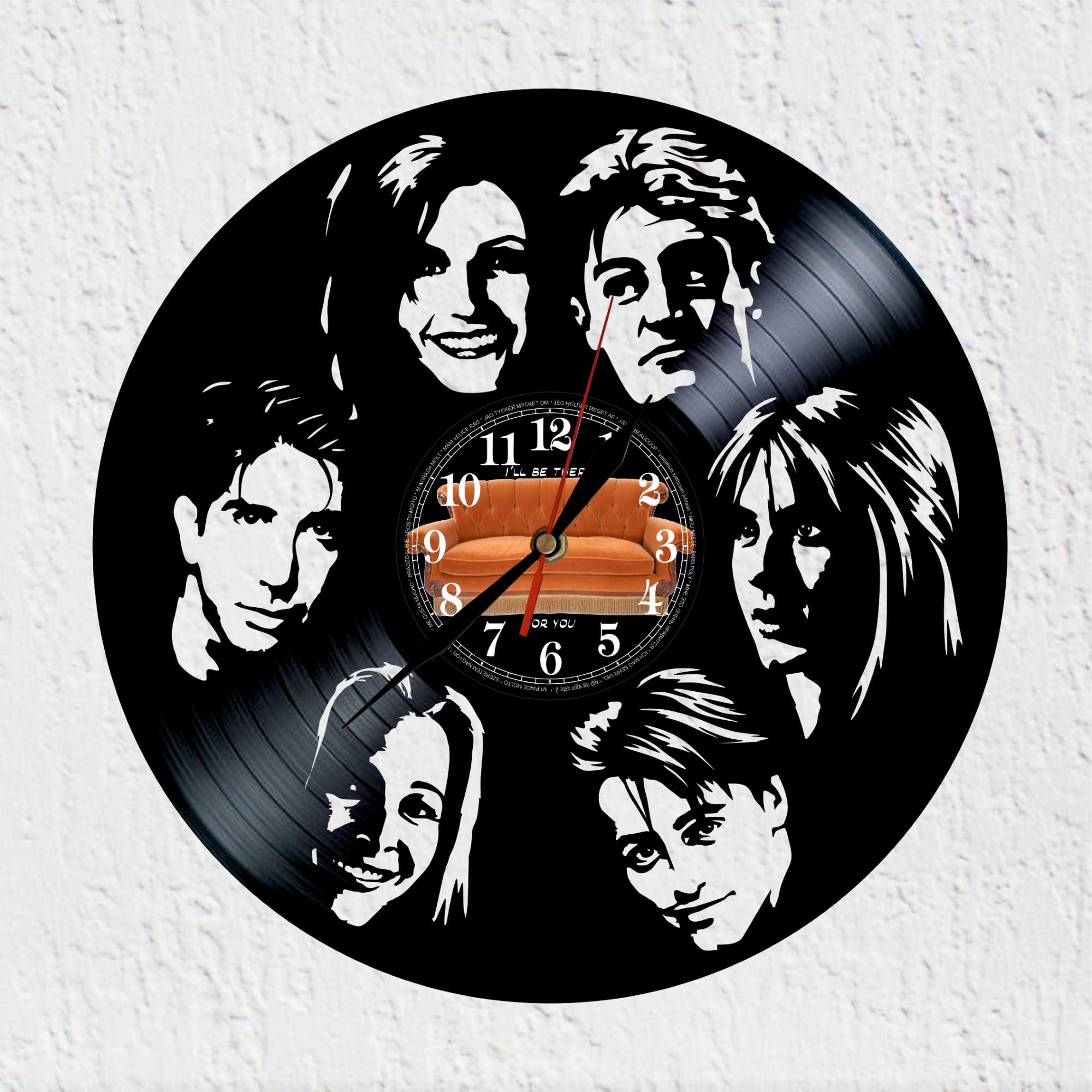 VINY WOODY Friends Forever Vinyl Record Clock Comedy Love Friendship Wall Decor