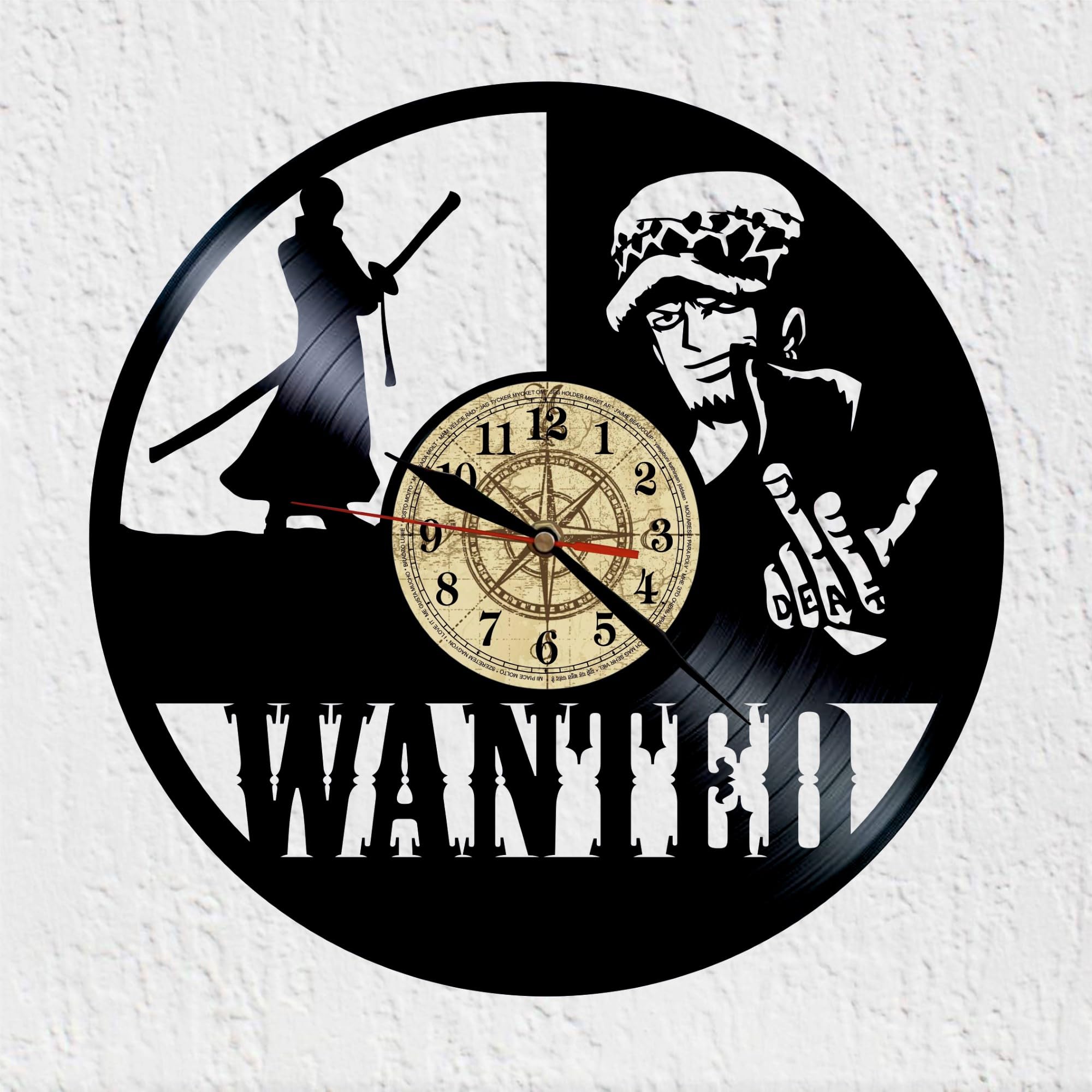 VINY WOODY The Surgeon of Death Wall Decoration Wanted Pirate of the Sea Blue Vinyl Record Clock Original Gift