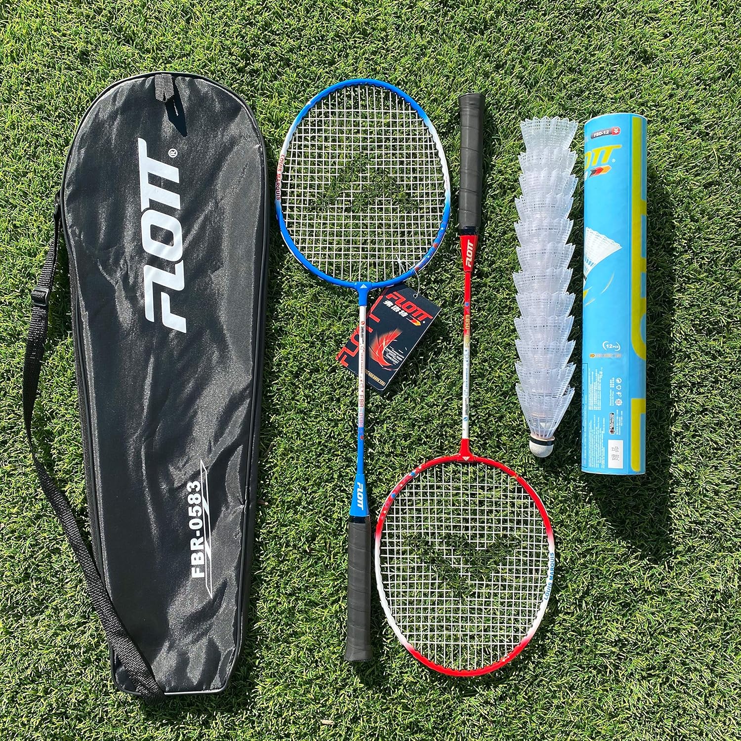 YoungLA Badminton Rackets for Adults and Kids | Premium Quality 12 Shuttles with 2 Bats with Carrying Case 0583 (3P) : Sports & Outdoors
