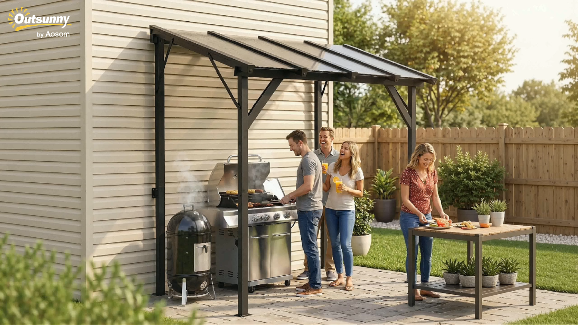 Outsunny 8x5 Hardtop Grill Gazebo Review: Lean-to BBQ Shelter with UPF50+ Roof image 23