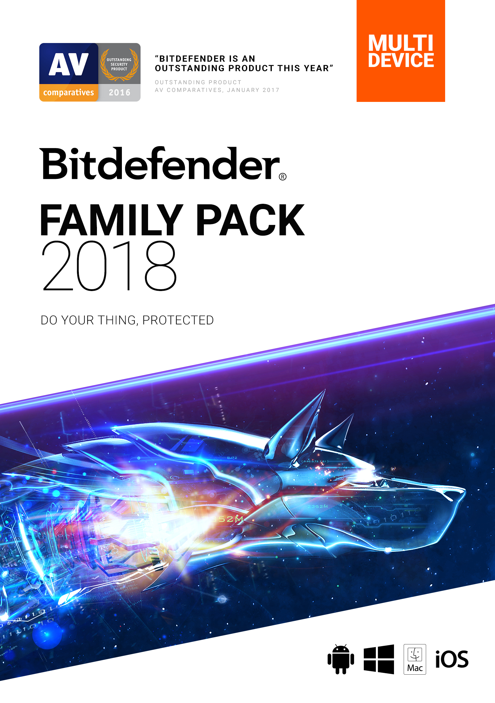 Bitdefender Family Pack 2018 | Unlimited Devices, 1 Year | Download [Online Code] [Online Code]