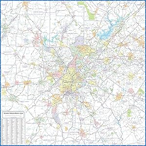 Atlanta Metro Area Laminated Wall Map