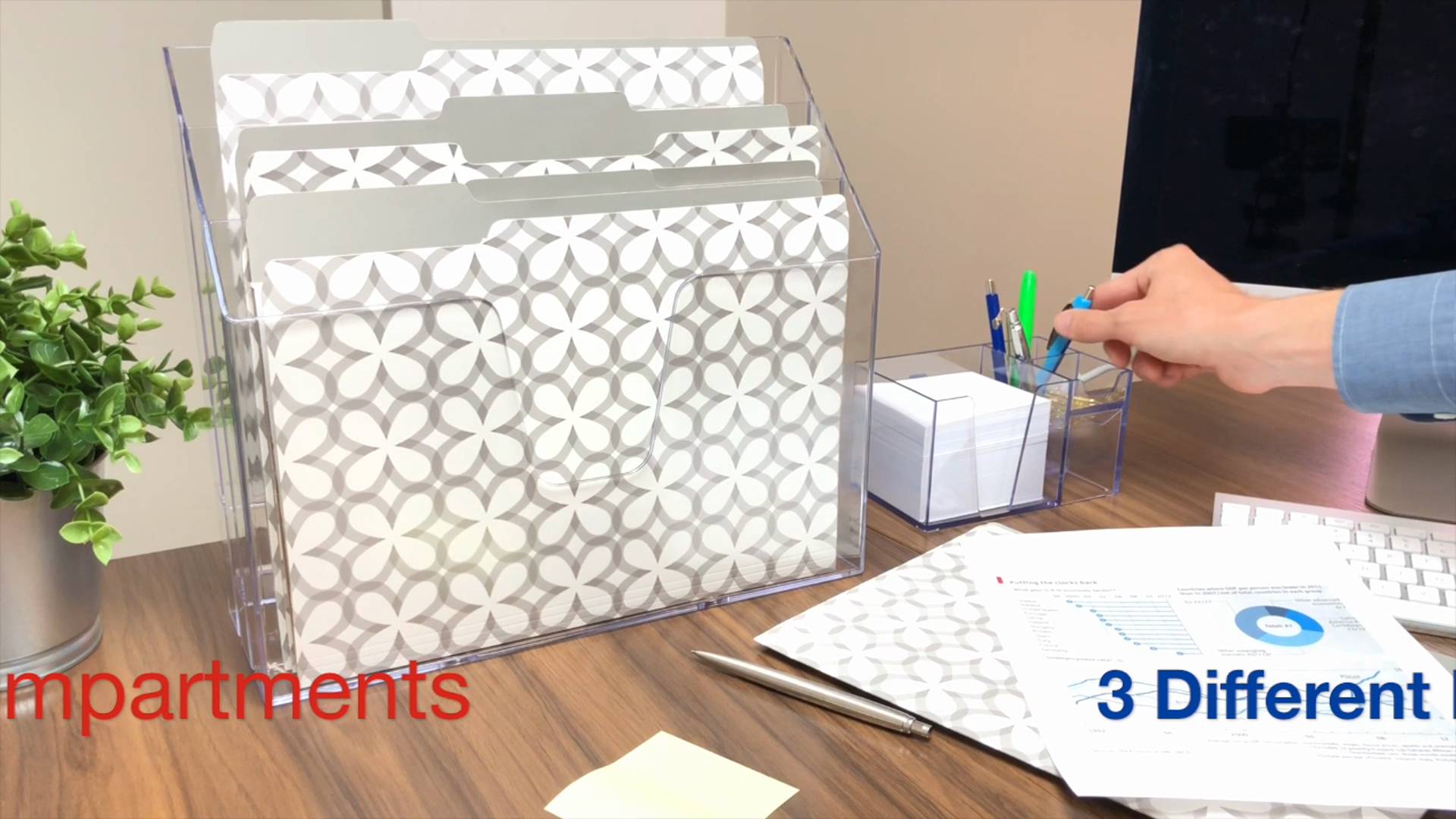 Amazon.com: Acrimet Horizontal Triple File Folder Holder Organizer