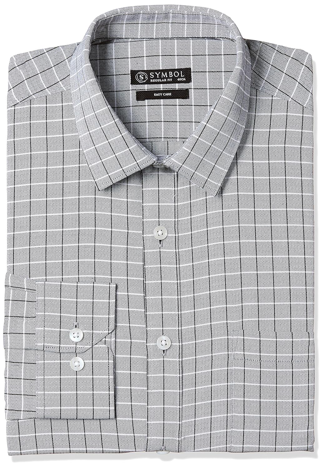 symbol amazon brand men's regular fit formal shirt