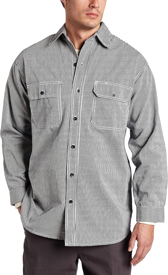1940s Mens Deadstock Gray Sanforized Work Shirt main image 1