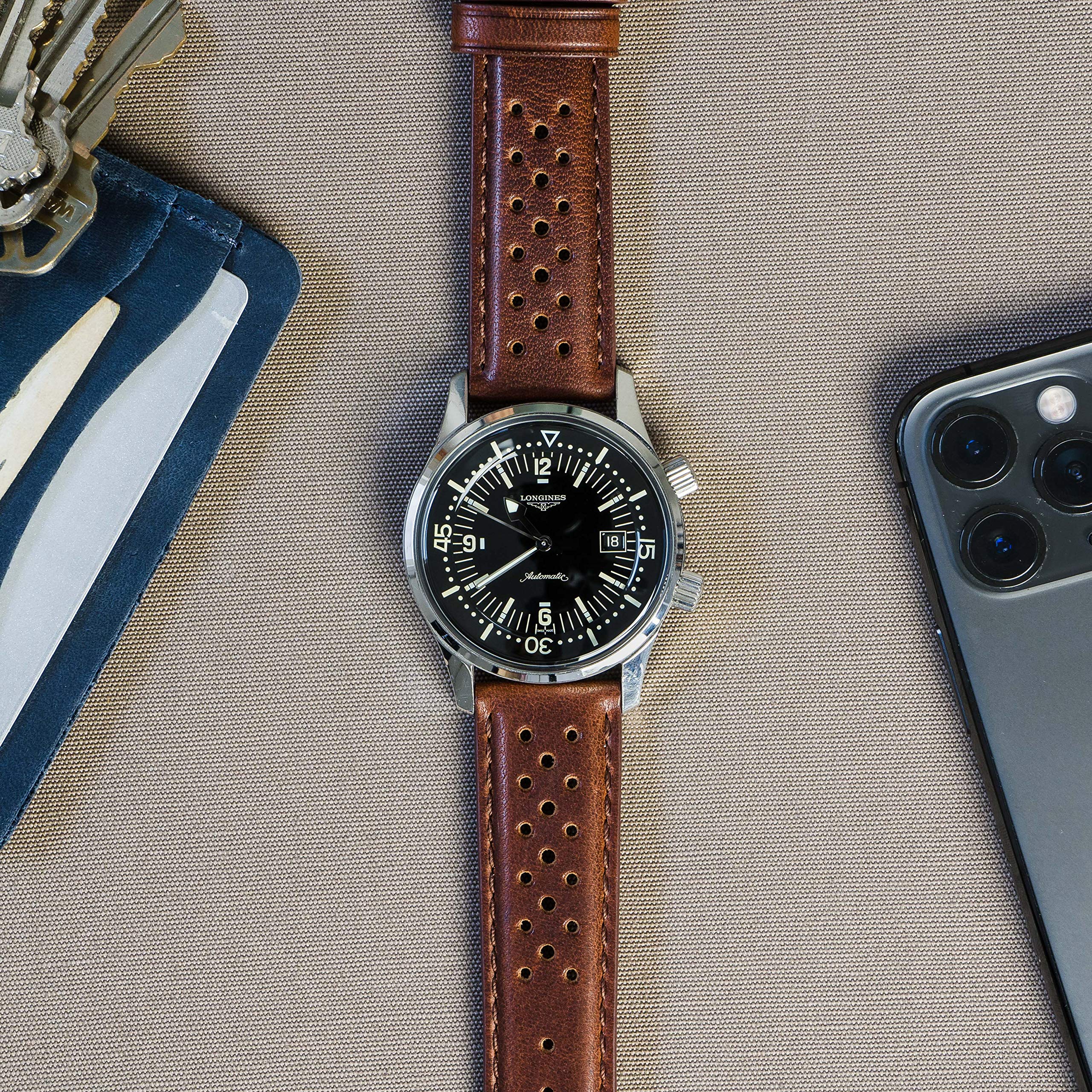 Barton Racing & Rally Horween Leather Straps with Integrated Quick Release Spring Bars - Standard Length fits Wrists 5