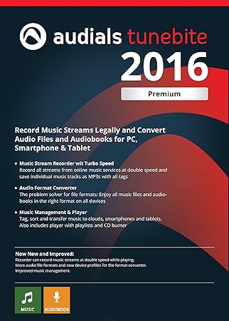Audials Tunebite 2016 Premium: Low-price Recorder for Recording Music Streams with Audio Format Converter [Download]
